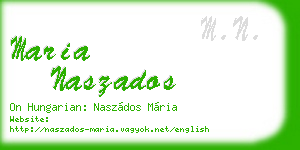 maria naszados business card
